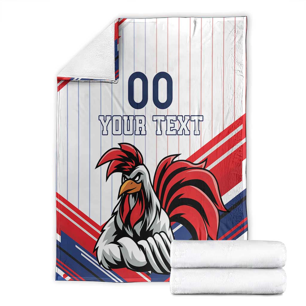Custom French Football Blanket France Rooster Mascot Come On Champions