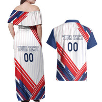 Custom French Football Couples Matching Off Shoulder Maxi Dress and Hawaiian Shirt France Rooster Mascot Come On Champions - Wonder Print Shop