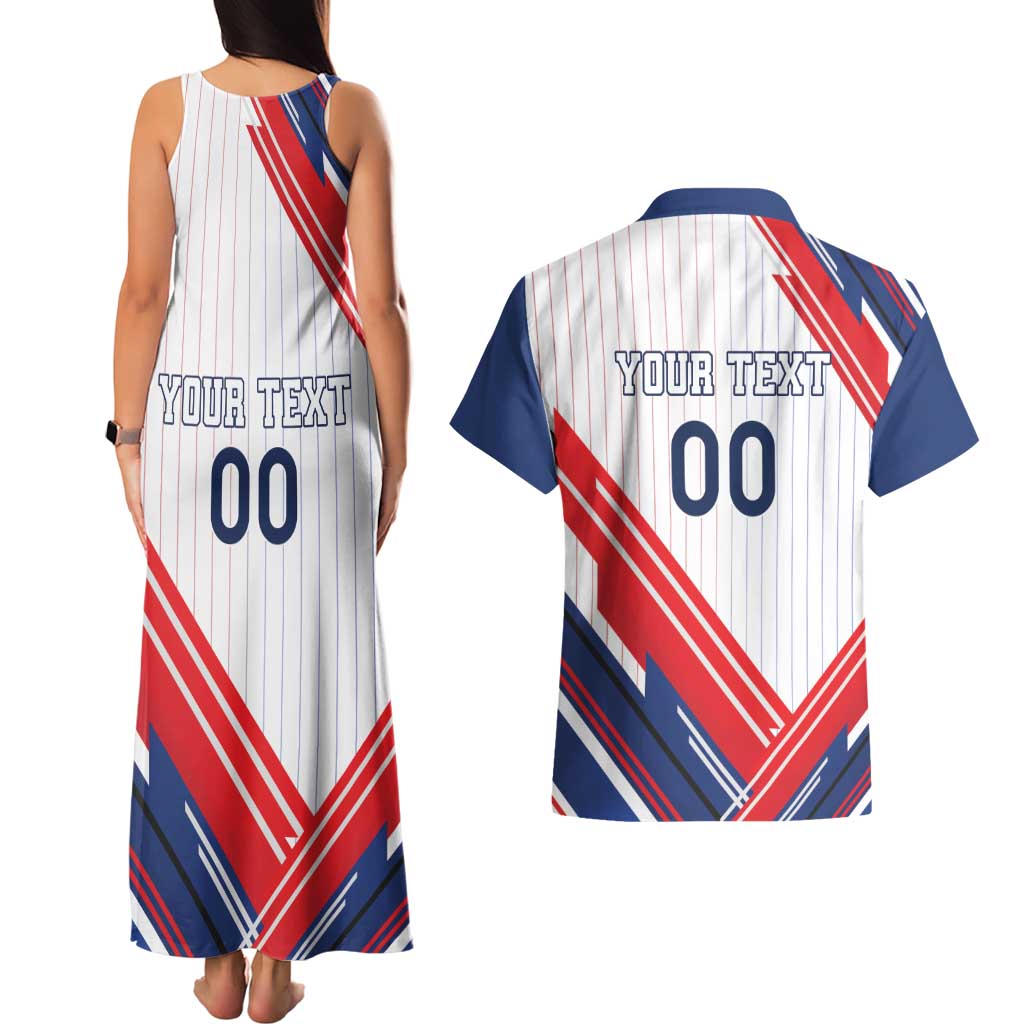 Custom French Football Couples Matching Tank Maxi Dress and Hawaiian Shirt France Rooster Mascot Come On Champions - Wonder Print Shop