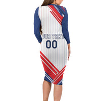 Custom French Football Family Matching Long Sleeve Bodycon Dress and Hawaiian Shirt France Rooster Mascot Come On Champions - Wonder Print Shop