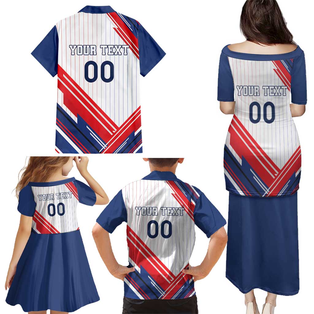 Custom French Football Family Matching Puletasi and Hawaiian Shirt France Rooster Mascot Come On Champions - Wonder Print Shop