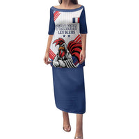 Custom French Football Family Matching Puletasi and Hawaiian Shirt France Rooster Mascot Come On Champions - Wonder Print Shop