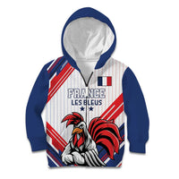 Custom French Football Kid Hoodie France Rooster Mascot Come On Champions - Wonder Print Shop