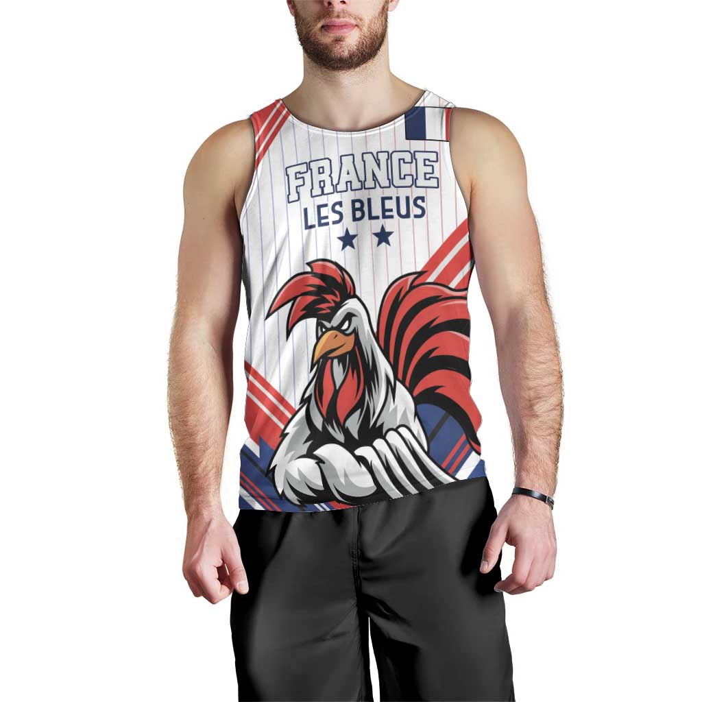 Custom French Football Men Tank Top France Rooster Mascot Come On Champions - Wonder Print Shop