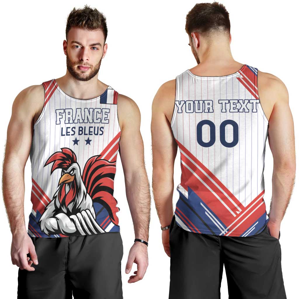 Custom French Football Men Tank Top France Rooster Mascot Come On Champions - Wonder Print Shop