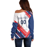 Custom French Football Off Shoulder Sweater France Rooster Mascot Come On Champions - Wonder Print Shop