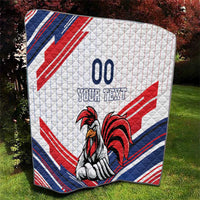 Custom French Football Quilt France Rooster Mascot Come On Champions - Wonder Print Shop