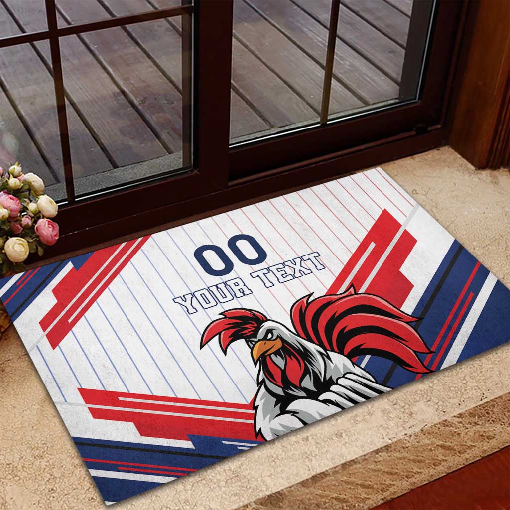 Custom French Football Rubber Doormat France Rooster Mascot Come On Champions - Wonder Print Shop
