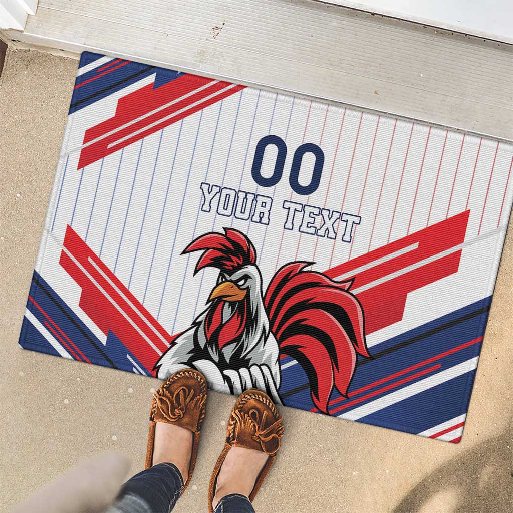 Custom French Football Rubber Doormat France Rooster Mascot Come On Champions - Wonder Print Shop