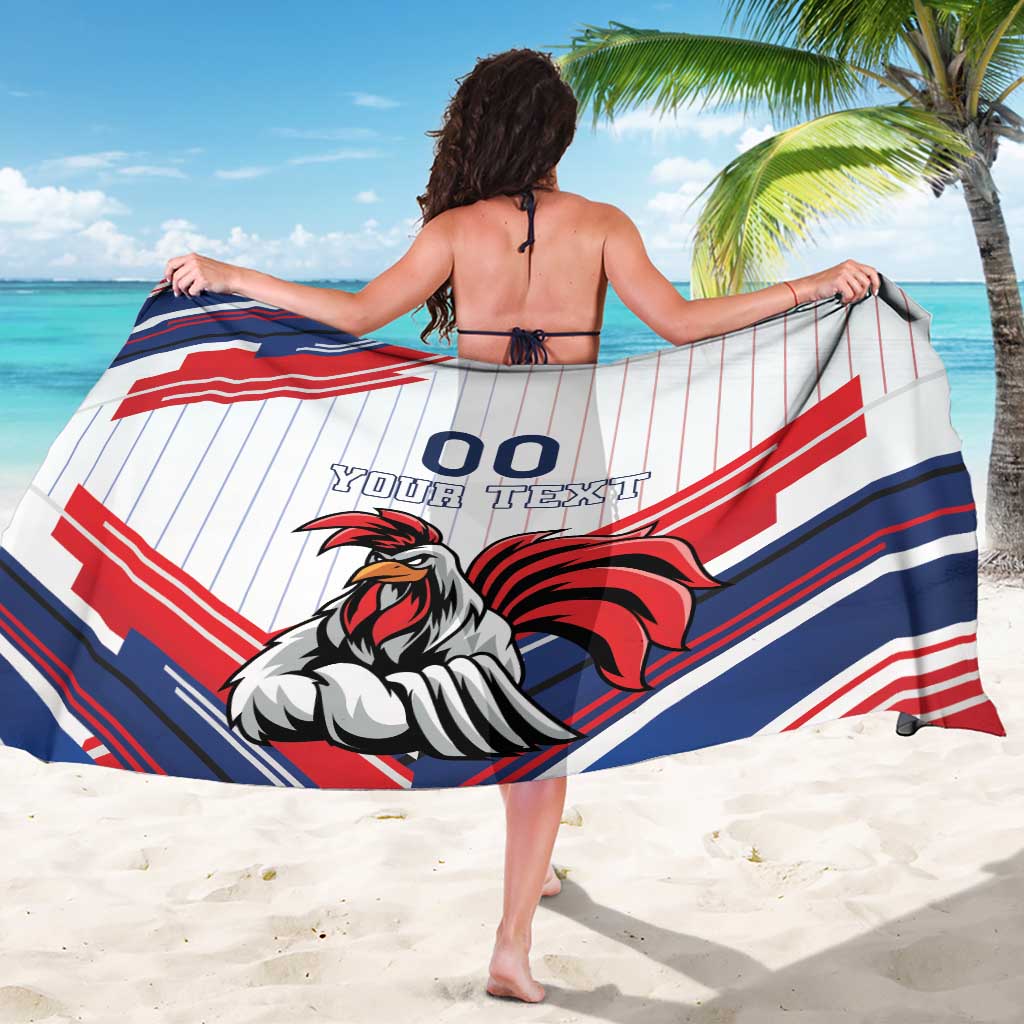 Custom French Football Sarong France Rooster Mascot Come On Champions - Wonder Print Shop