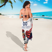 Custom French Football Sarong France Rooster Mascot Come On Champions - Wonder Print Shop