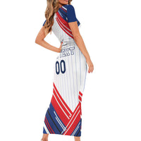 Custom French Football Short Sleeve Bodycon Dress France Rooster Mascot Come On Champions - Wonder Print Shop