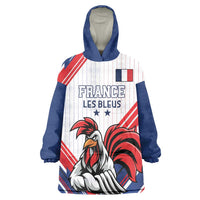 Custom French Football Wearable Blanket Hoodie France Rooster Mascot Come On Champions - Wonder Print Shop