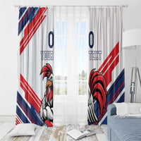 Custom French Football Window Curtain France Rooster Mascot Come On Champions - Wonder Print Shop