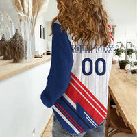 Custom French Football Women Casual Shirt France Rooster Mascot Come On Champions - Wonder Print Shop