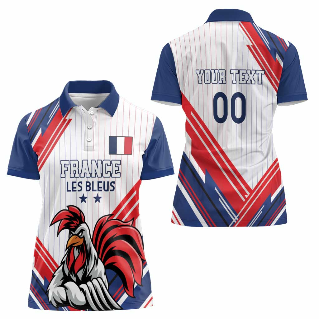 Custom French Football Women Polo Shirt France Rooster Mascot Come On Champions - Wonder Print Shop