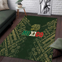 Mexico Football Area Rug Aztec Pattern Eagle - Wonder Print Shop