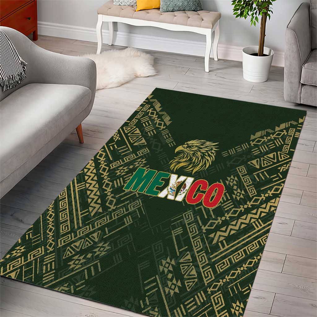 Mexico Football Area Rug Aztec Pattern Eagle - Wonder Print Shop