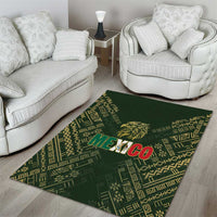 Mexico Football Area Rug Aztec Pattern Eagle - Wonder Print Shop