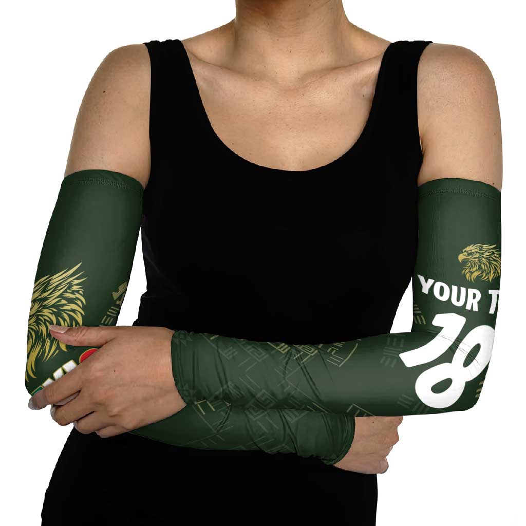 Custom Mexico Football Arm Sleeves Aztec Pattern Eagle - Wonder Print Shop