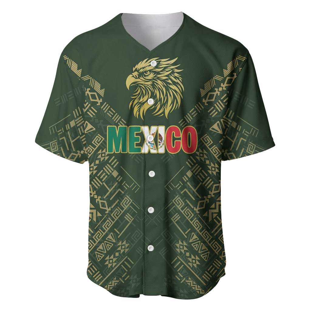 Custom Mexico Football Baseball Jersey Aztec Pattern Eagle - Wonder Print Shop
