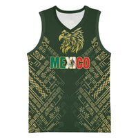 Custom Mexico Football Basketball Jersey Aztec Pattern Eagle - Wonder Print Shop