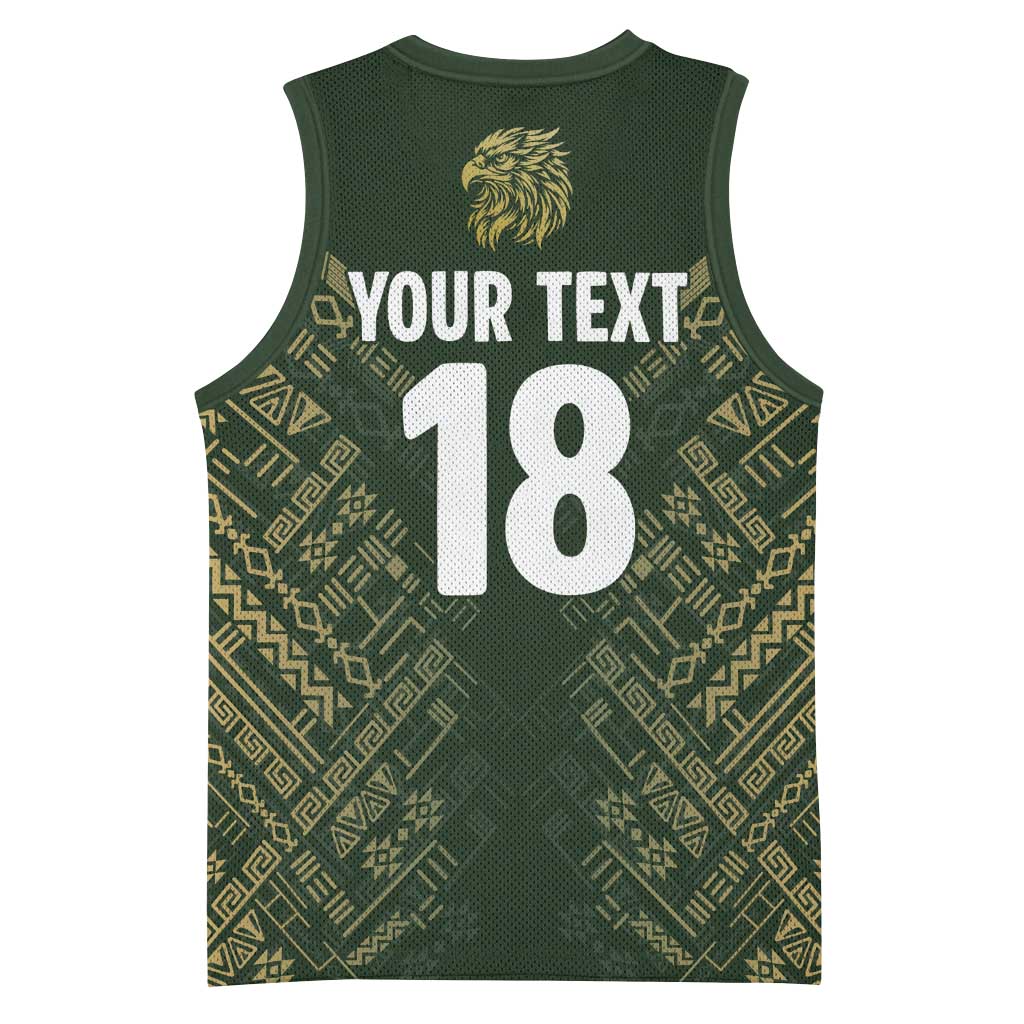 Custom Mexico Football Basketball Jersey Aztec Pattern Eagle - Wonder Print Shop