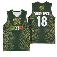 Custom Mexico Football Basketball Jersey Aztec Pattern Eagle - Wonder Print Shop