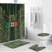 Mexico Football Bathroom Set Aztec Pattern Eagle - Wonder Print Shop