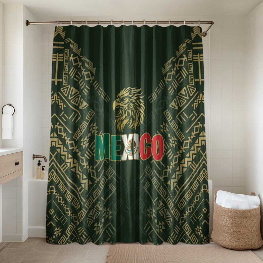 Mexico Football Bathroom Set Aztec Pattern Eagle - Wonder Print Shop