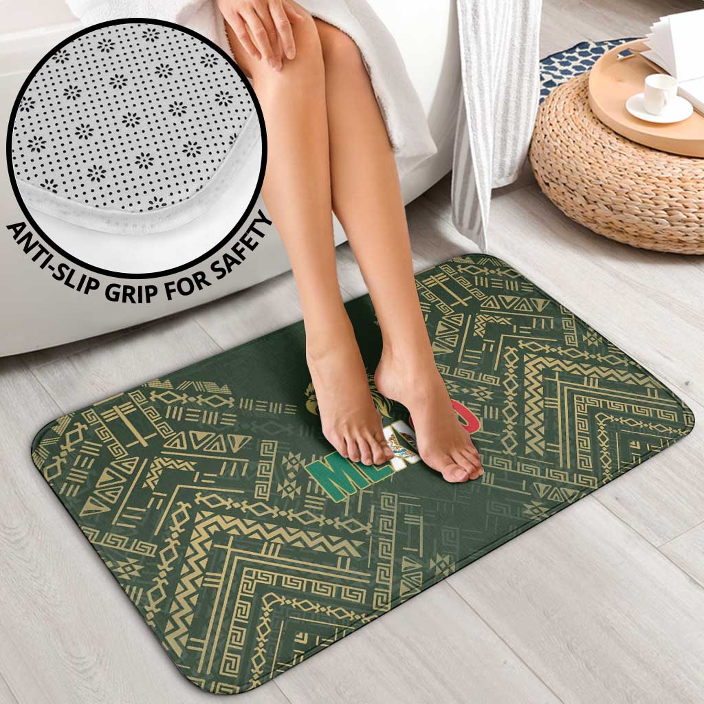 Mexico Football Bathroom Set Aztec Pattern Eagle - Wonder Print Shop