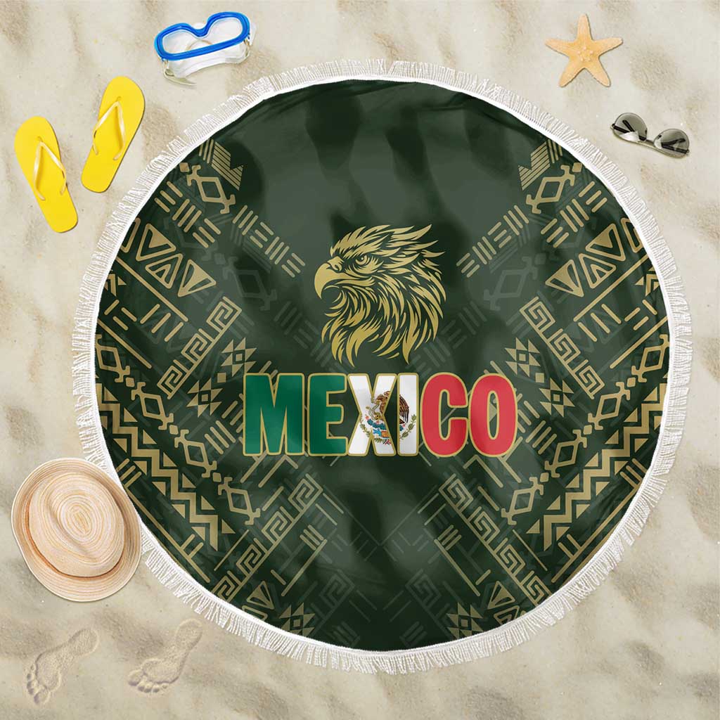 Mexico Football Beach Blanket Aztec Pattern Eagle - Wonder Print Shop