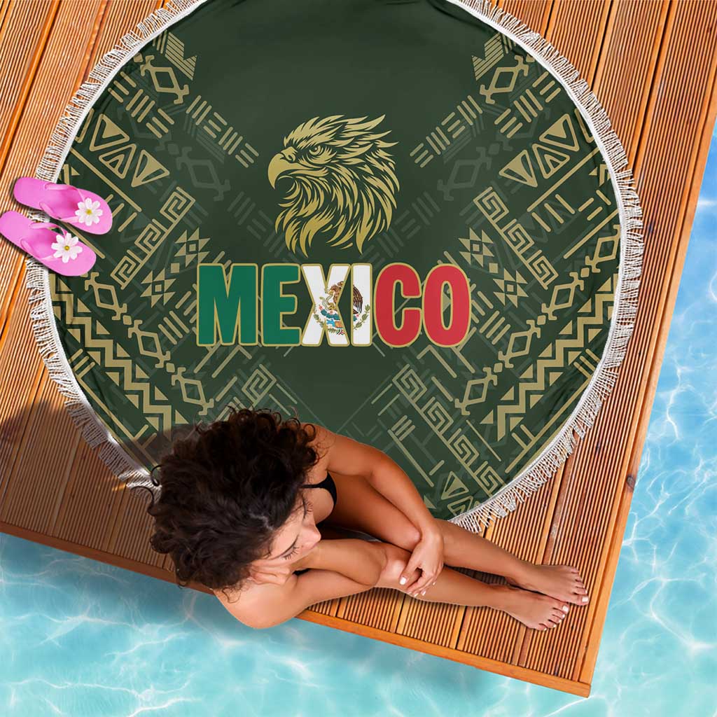 Mexico Football Beach Blanket Aztec Pattern Eagle - Wonder Print Shop