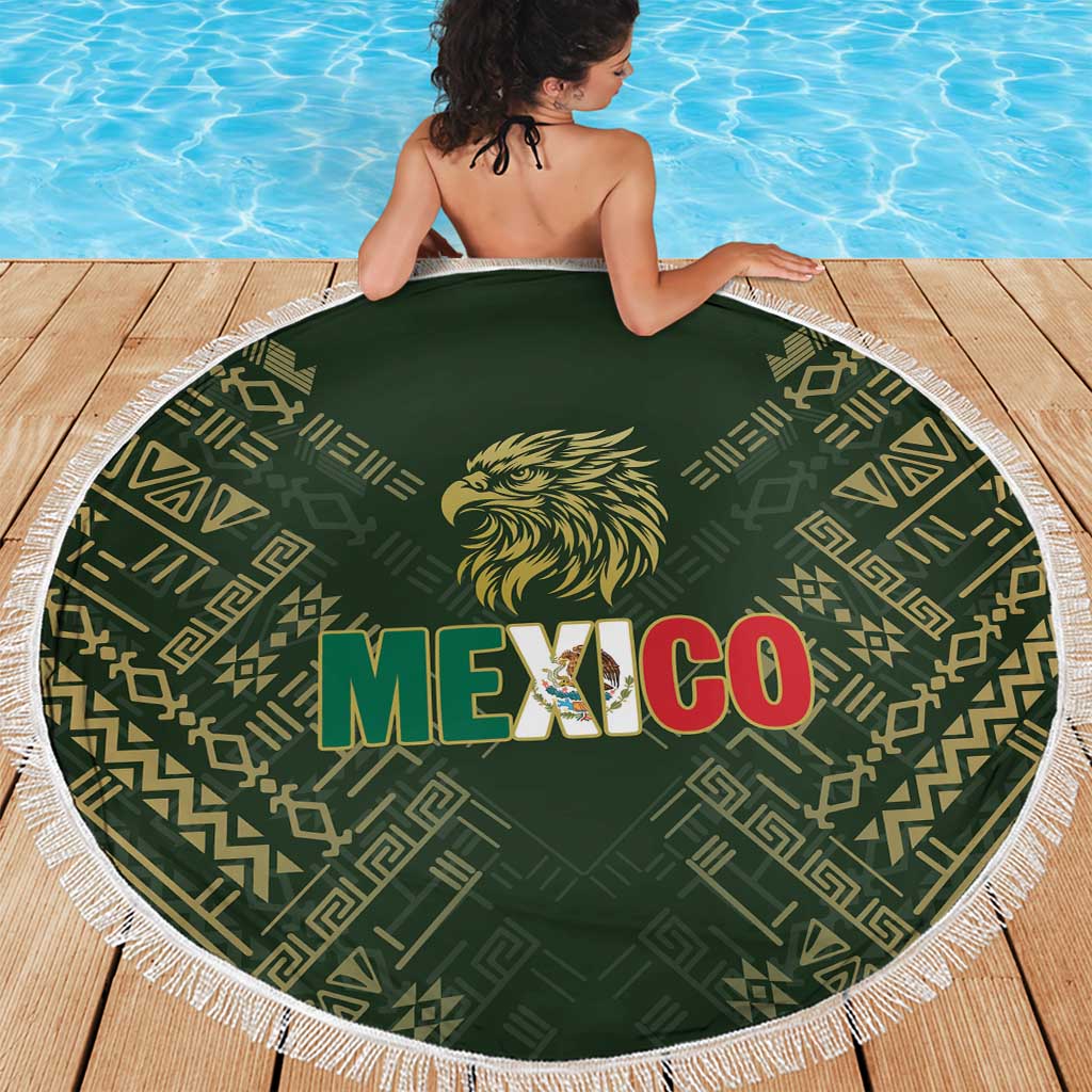 Mexico Football Beach Blanket Aztec Pattern Eagle - Wonder Print Shop