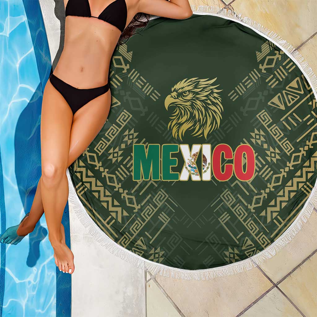 Mexico Football Beach Blanket Aztec Pattern Eagle - Wonder Print Shop