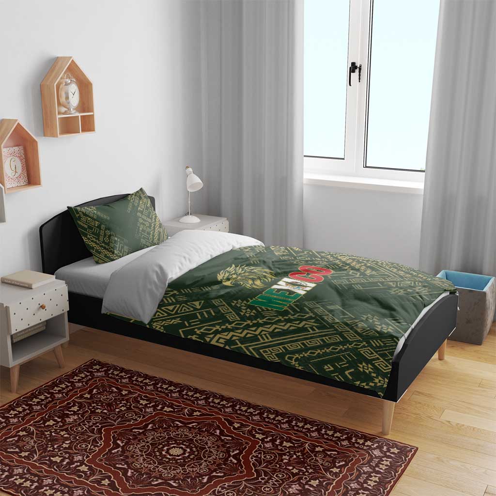 Mexico Football Bedding Set Aztec Pattern Eagle - Wonder Print Shop