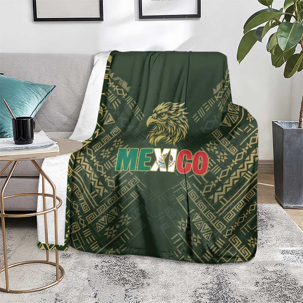 Mexico Football Blanket Aztec Pattern Eagle - Wonder Print Shop