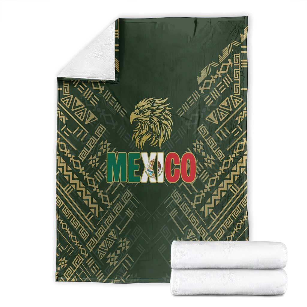 Mexico Football Blanket Aztec Pattern Eagle - Wonder Print Shop