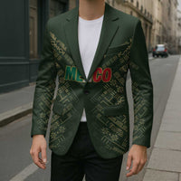 Custom Mexico Football Blazer Aztec Pattern Eagle - Wonder Print Shop