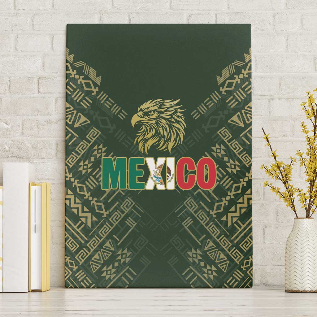 Mexico Football Canvas Wall Art Aztec Pattern Eagle - Wonder Print Shop