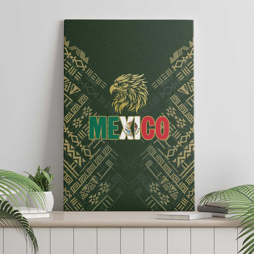 Mexico Football Canvas Wall Art Aztec Pattern Eagle - Wonder Print Shop