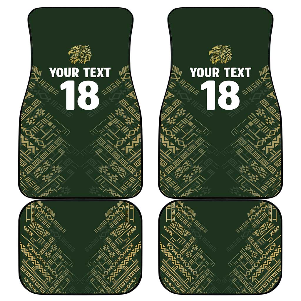 Custom Mexico Football Car Mats Aztec Pattern Eagle - Wonder Print Shop