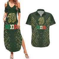 Custom Mexico Football Couples Matching Summer Maxi Dress and Hawaiian Shirt Aztec Pattern Eagle - Wonder Print Shop