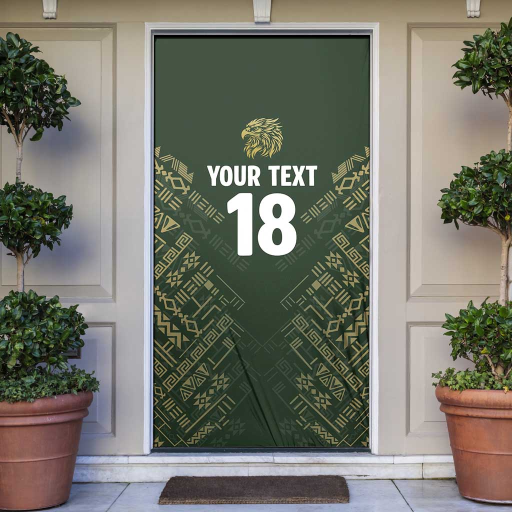 Custom Mexico Football Door Cover Aztec Pattern Eagle - Wonder Print Shop