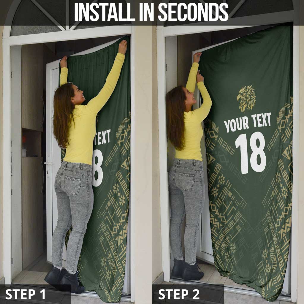 Custom Mexico Football Door Cover Aztec Pattern Eagle - Wonder Print Shop