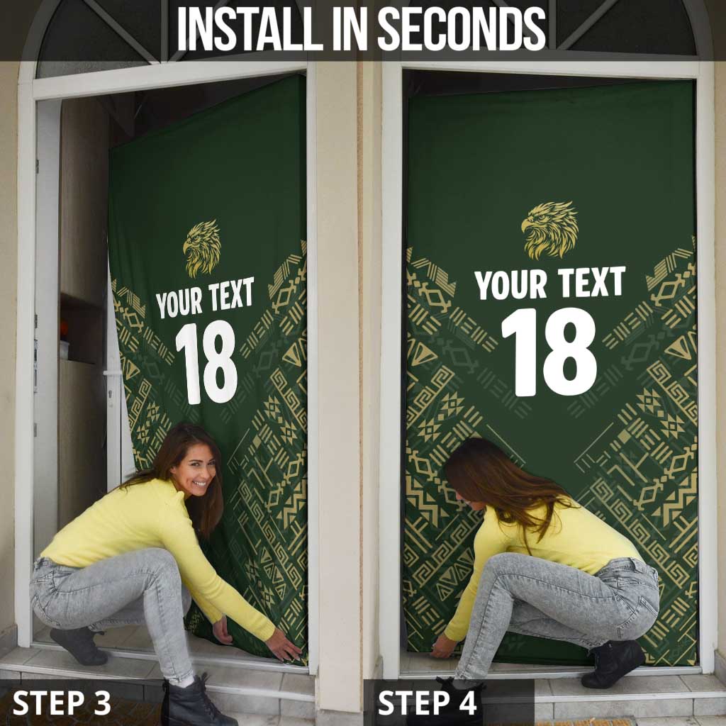 Custom Mexico Football Door Cover Aztec Pattern Eagle - Wonder Print Shop