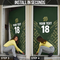 Custom Mexico Football Door Cover Aztec Pattern Eagle - Wonder Print Shop
