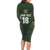 Custom Mexico Football Family Matching Long Sleeve Bodycon Dress and Hawaiian Shirt Aztec Pattern Eagle - Wonder Print Shop
