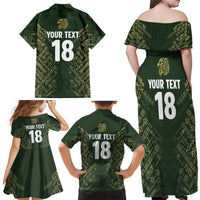 Custom Mexico Football Family Matching Off Shoulder Maxi Dress and Hawaiian Shirt Aztec Pattern Eagle - Wonder Print Shop