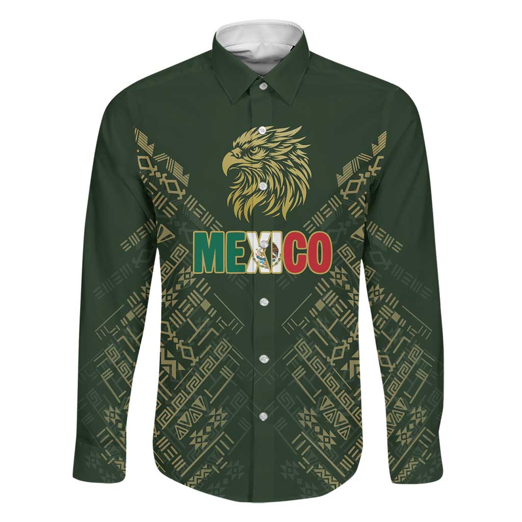 Custom Mexico Football Family Matching Off Shoulder Maxi Dress and Hawaiian Shirt Aztec Pattern Eagle - Wonder Print Shop